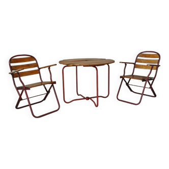 Vintage wooden garden furniture.