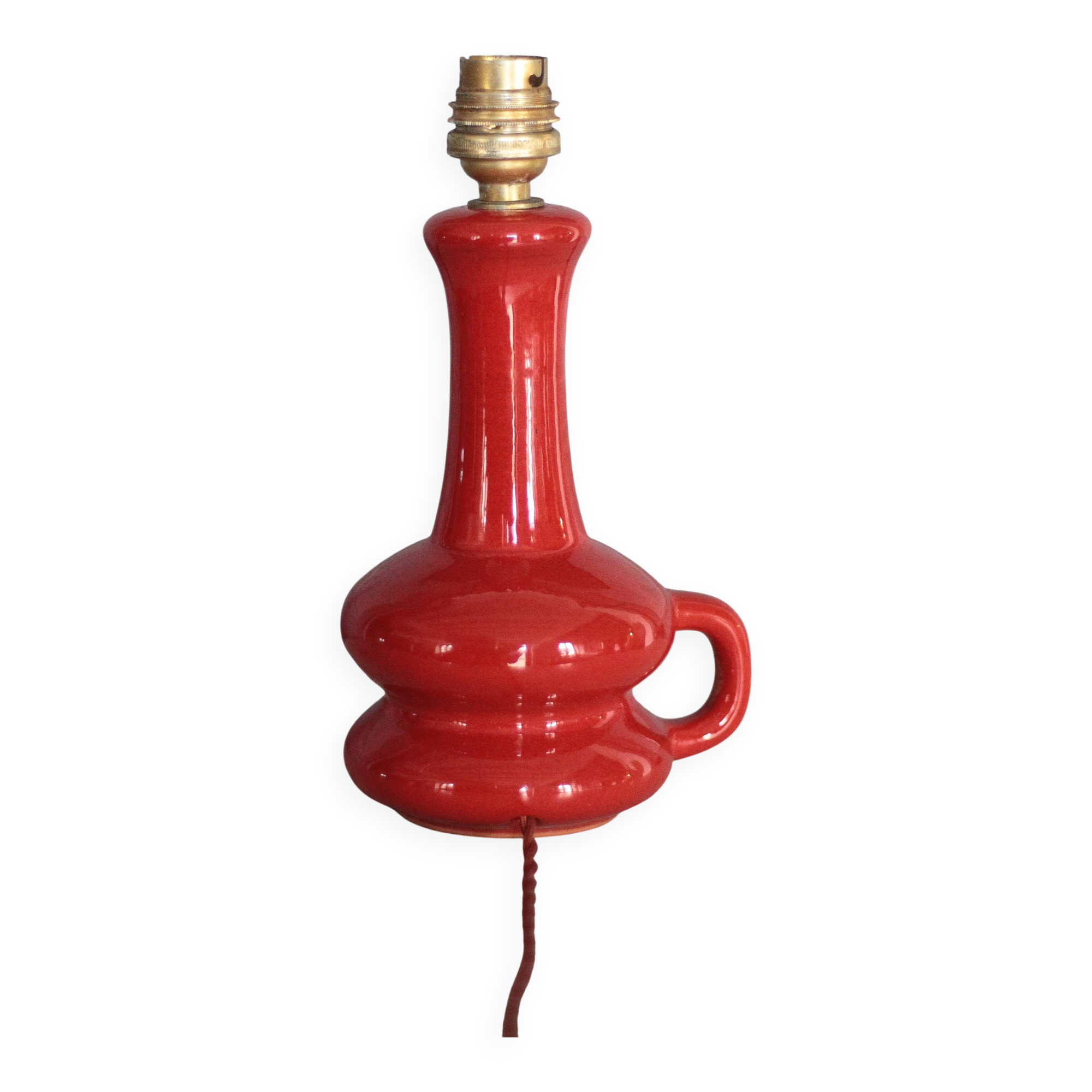 Glazed terracotta lamp, vintage lamp, table lamp, bedside lamp,