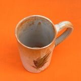 Traditional ceramic cup / mug decorated with fern leaves