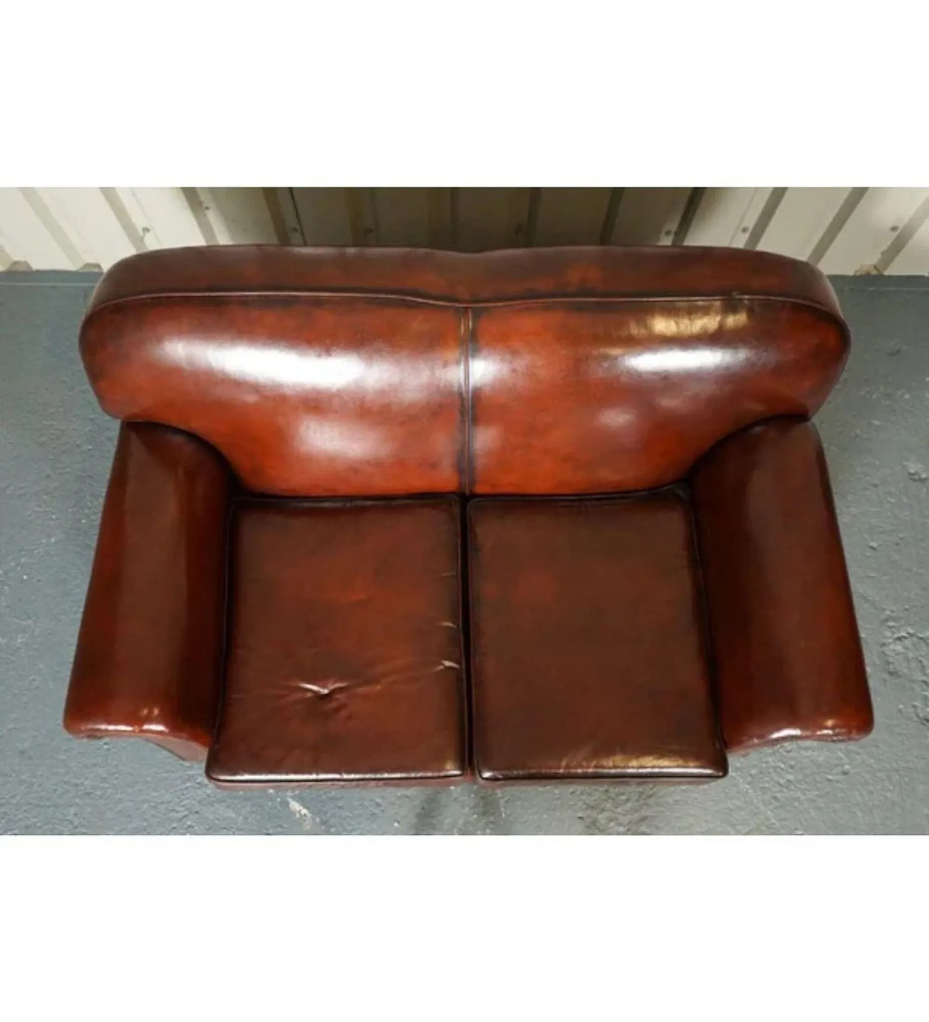 Victorian Leather Armchairs and Sofa in Burgundy, Set of 3