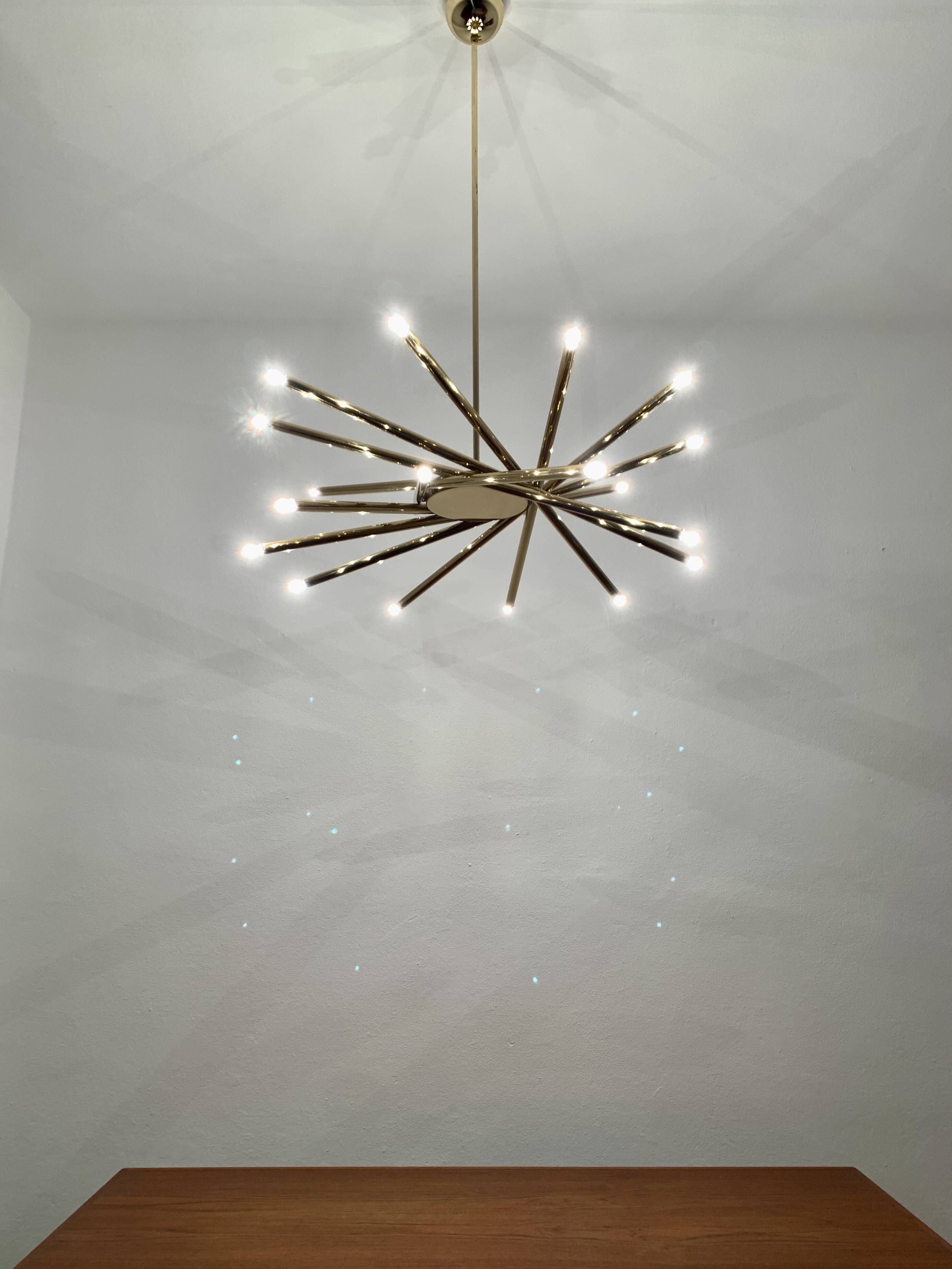 Holywood Regency Brass Chandelier
