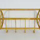4-patère wall door and shelf. Vintage rattan coat hanger. Year 60