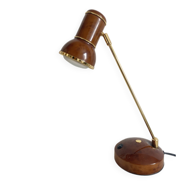 Lampe de bureau aspect loupe d'orme années 80