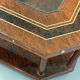 Vintage Octagonal Coffee Table — Glass Top, Brass Details & Two-Tier D