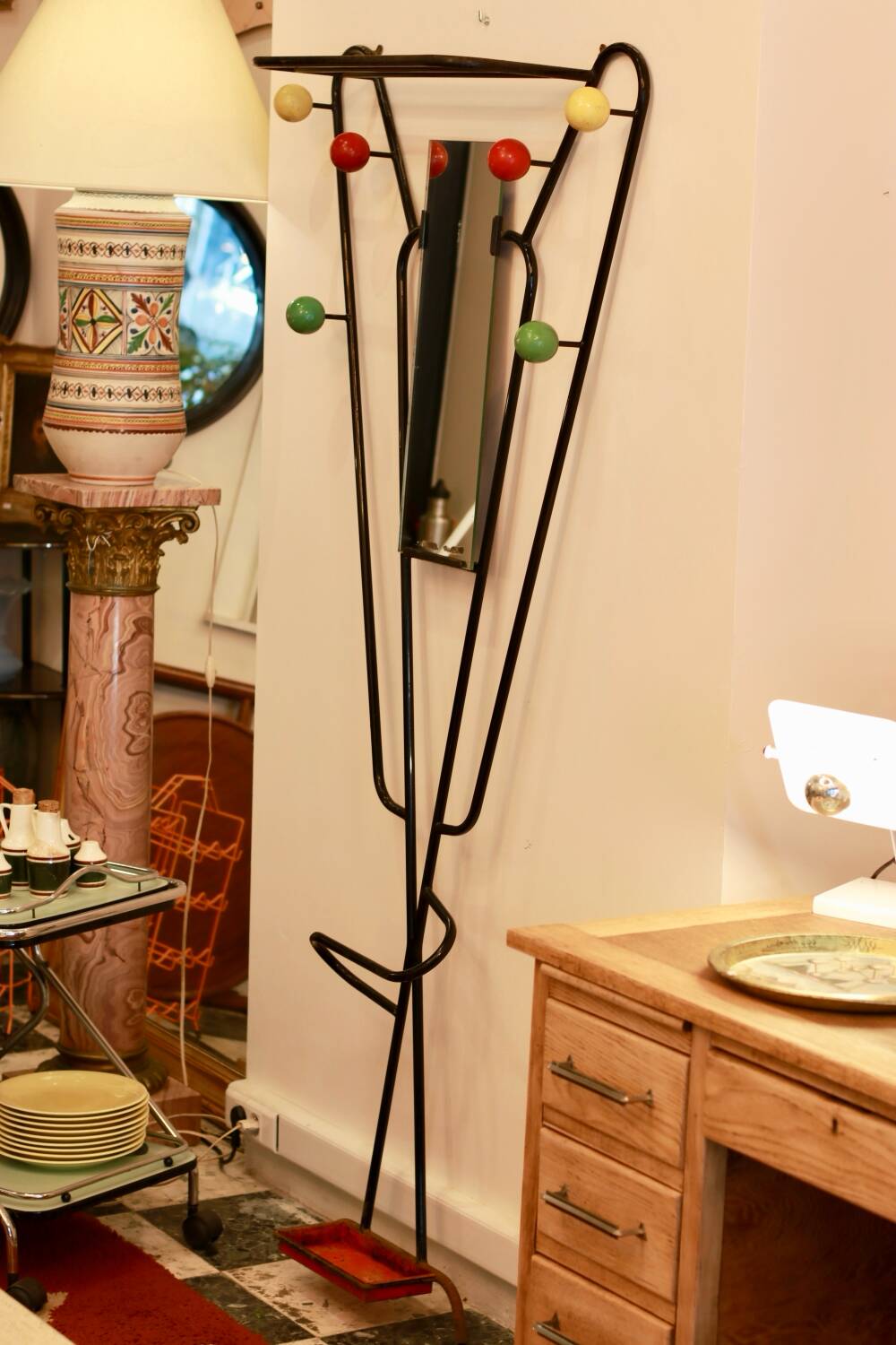 Vintage wall coat rack