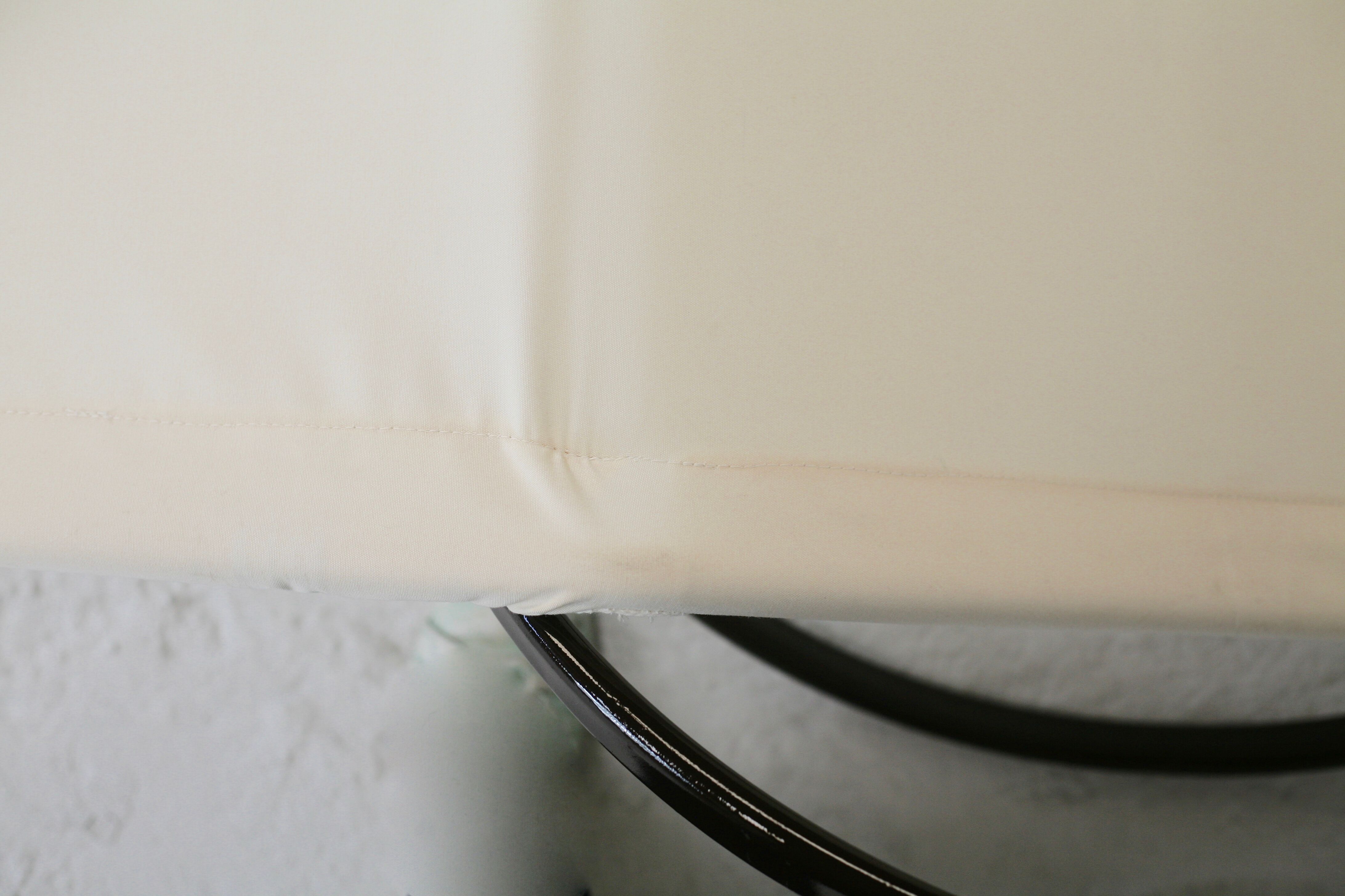 Roger Lecal rocking long chair, Jetstar model, brown lask and canvas, France, 1975