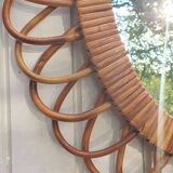 Oval Rattan Flower Mirror