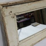 Miroir Bois Vieux Teck Patine Blanc Casse