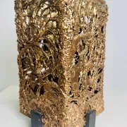 Brutalist Copper Table Lamp By Aimo Tukiainen For Oy Moonlight, Finland, 1970S