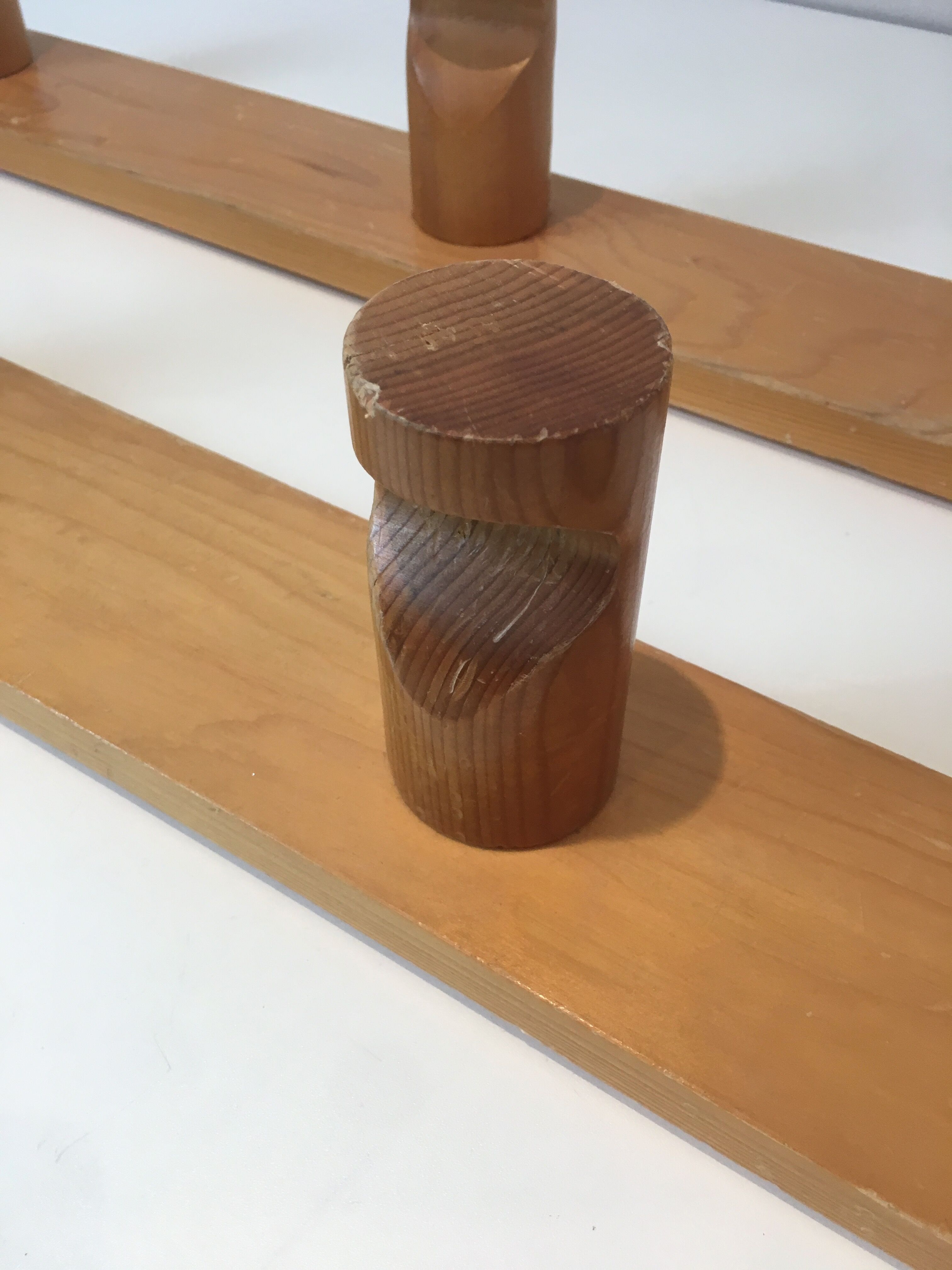 Charlotte Perriand, pair of fir wall coat racks, French work, around 1970