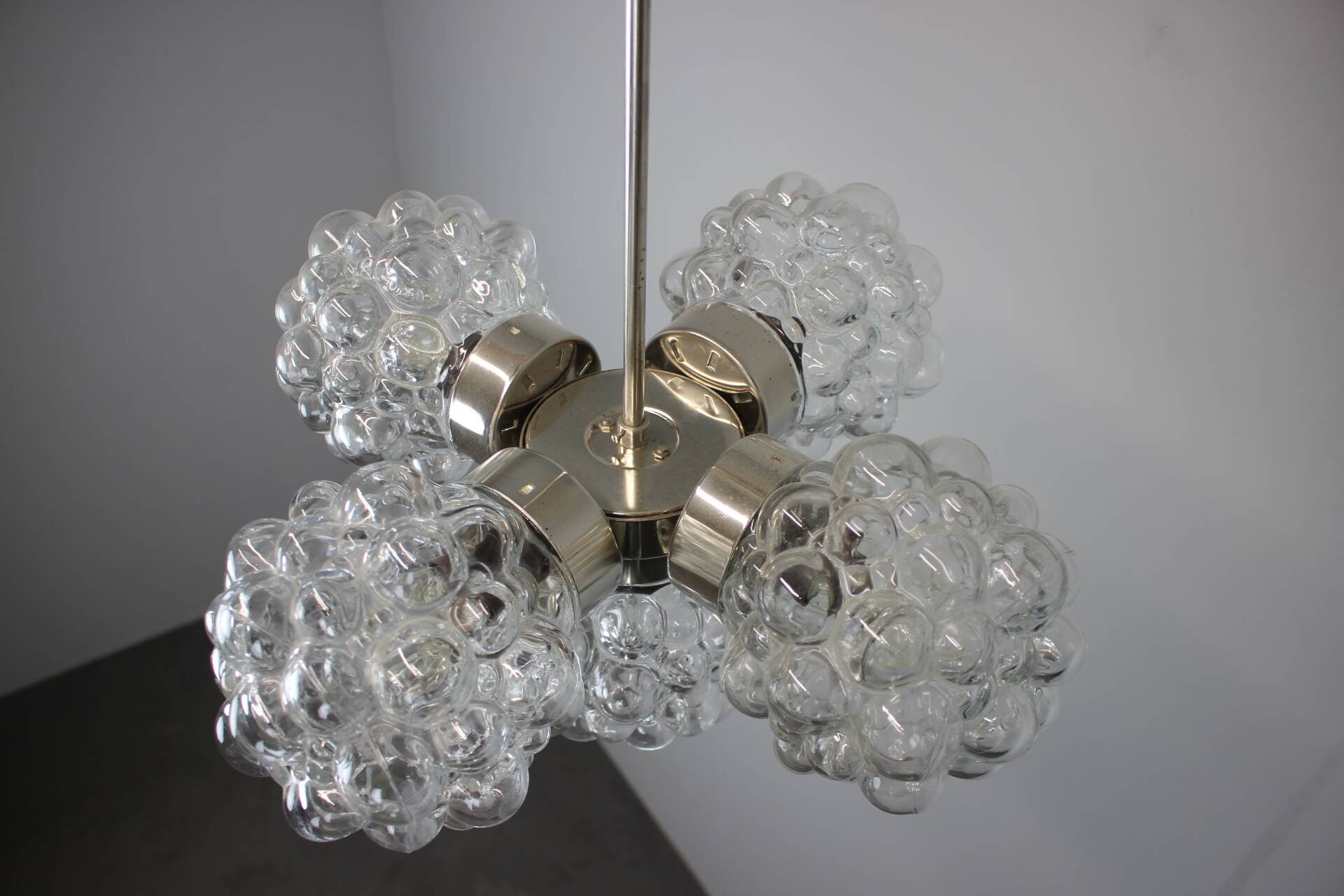 Bubble glass chandelier by Kamenický Šenov, Czechoslovakia, 1970s