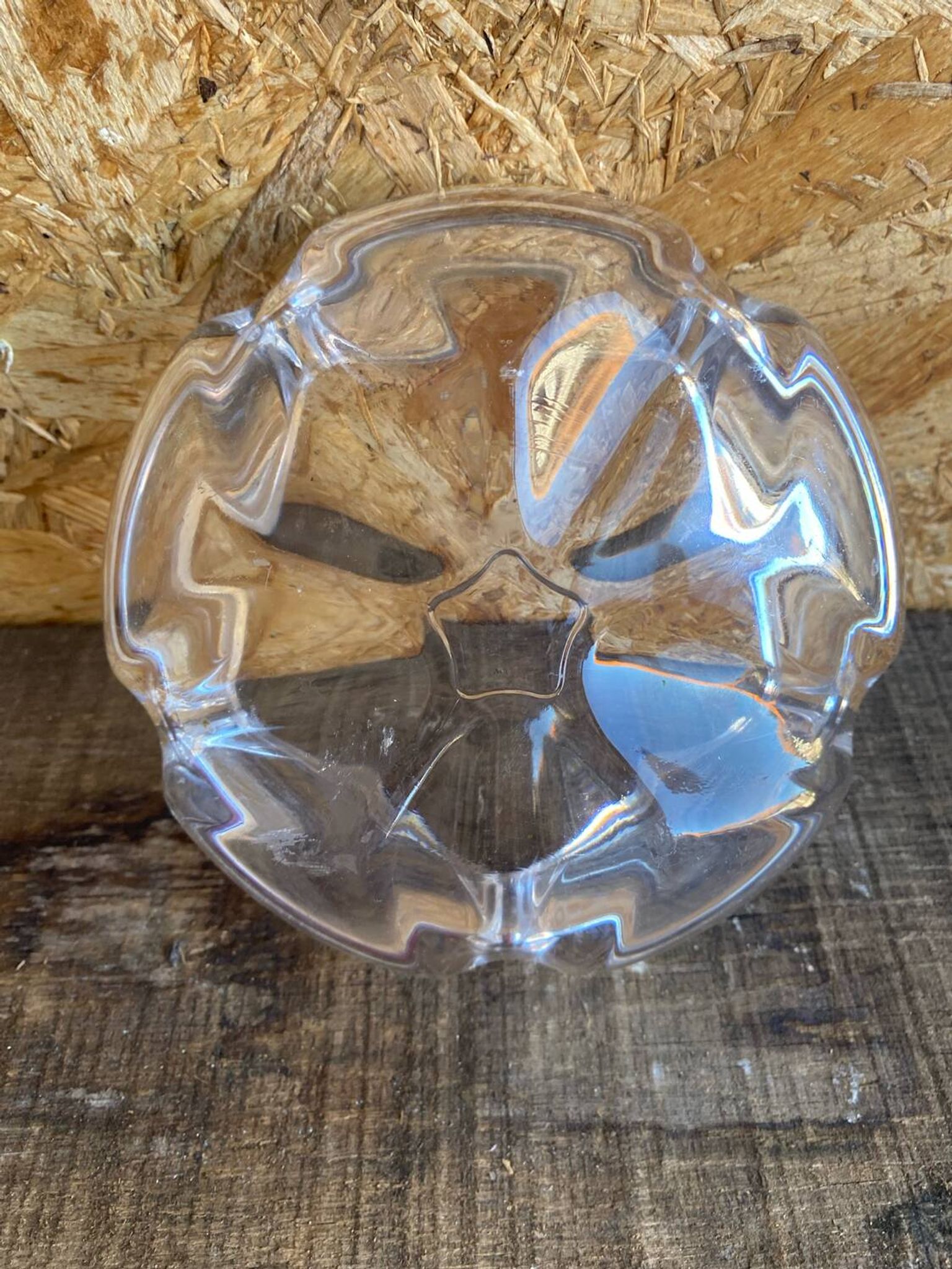 Vide poche cendrier ancien style daum cristal forme pétale vintage #d9
