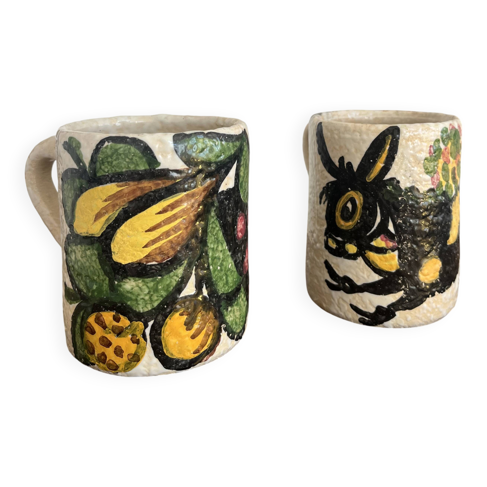 Pair of vintage ceramic mugs