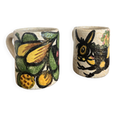 Pair of vintage ceramic mugs
