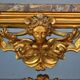 Console rocaille bois doré marbre romain XVIIème