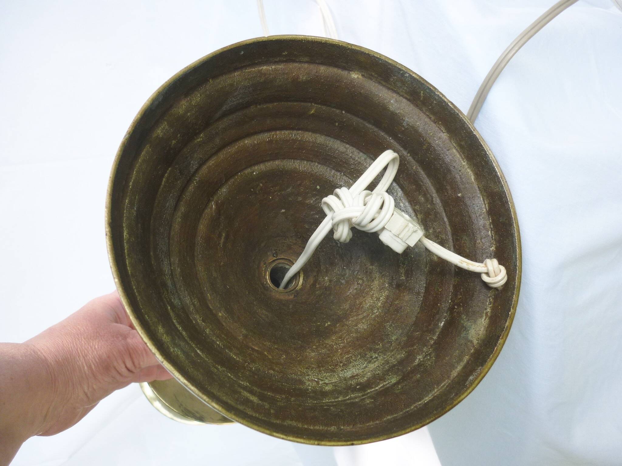 Pique candlestick chandelier old gilded brass 71 cm