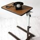 Extendable vintage desk from the 1960s, brown wood and metal structure, practical mid-century design.