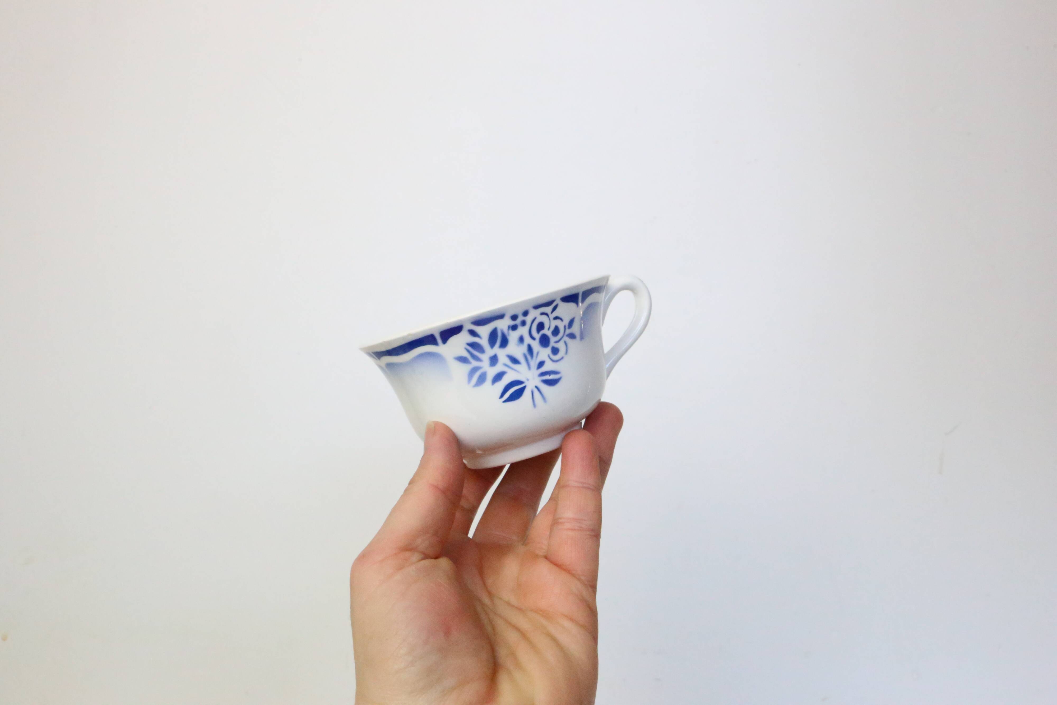 Set of 4 Céranord cups, vintage, French