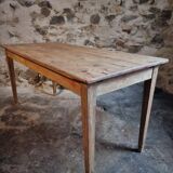 Farm table in solid oak, beech, and pine, early 20th century.
