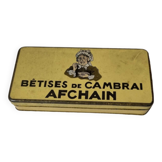 boite en metal Betise de cambrai afchain vintage