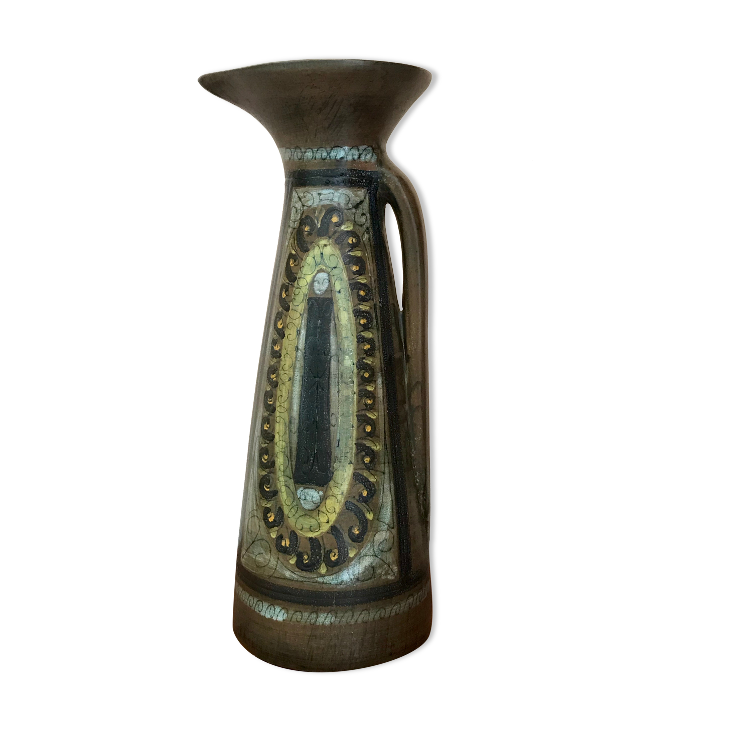 Ceramic pitcher signed Jean de Lespinasse, France 60s