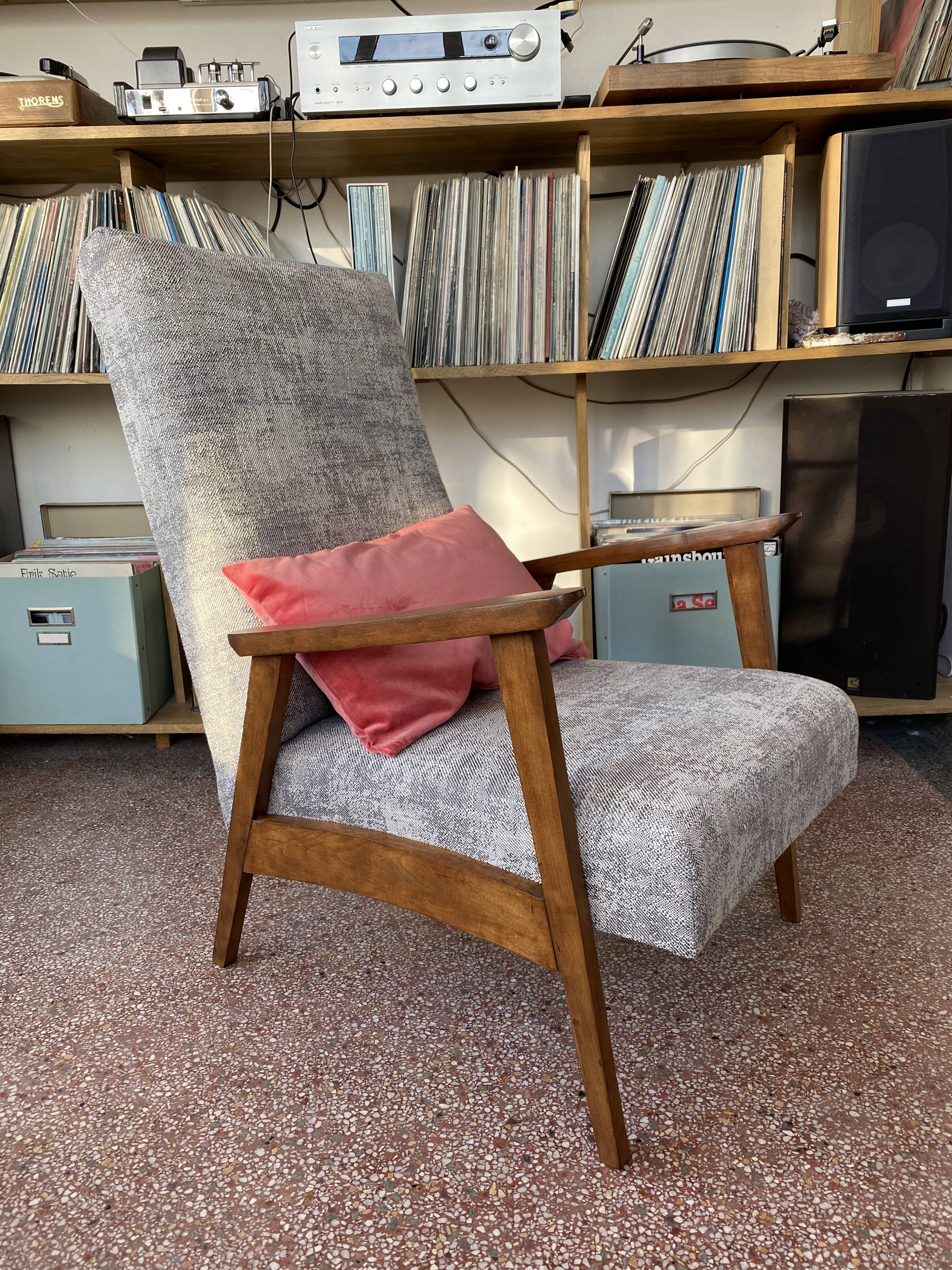 Pair of Scandinavian feet compasses armchairs