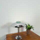 Lampe chromée avec détails en verre, lampe tafel
