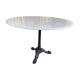 Oval bistro table in cast iron Carrara marble