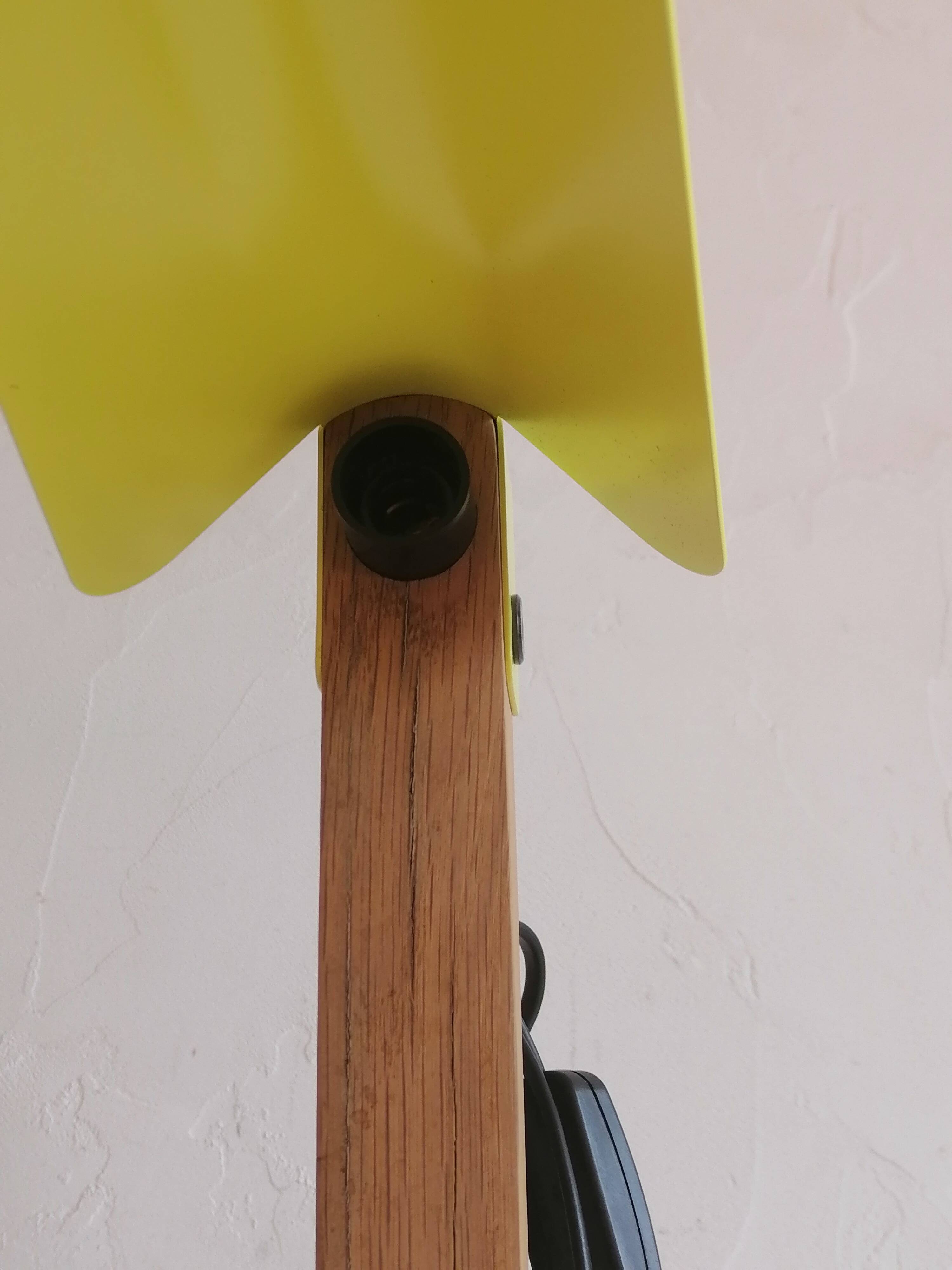 Modernist lamp in wood and metal