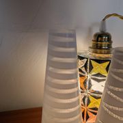 Trio of conical satin glass tulips, 1960s