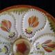 Assiette à huîtres hb henriot quimper grès 23 cm décor floral breton