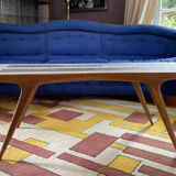 Coffee table by Berthold Muller in solid wood and ceramic