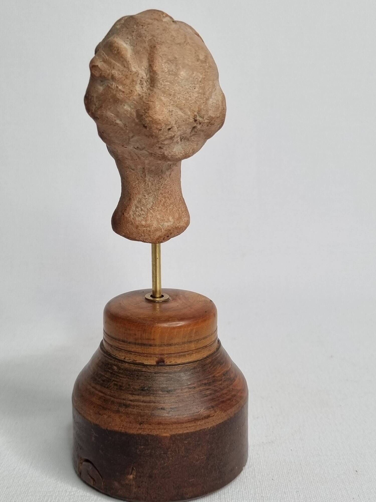 Female head in terracotta, Tanagra – Antique fragment – 4th–2nd century 14.5 cm