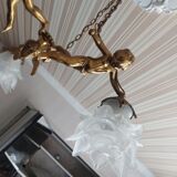 Bronze chandelier cherubs 3 fires , cherubs ( putti )