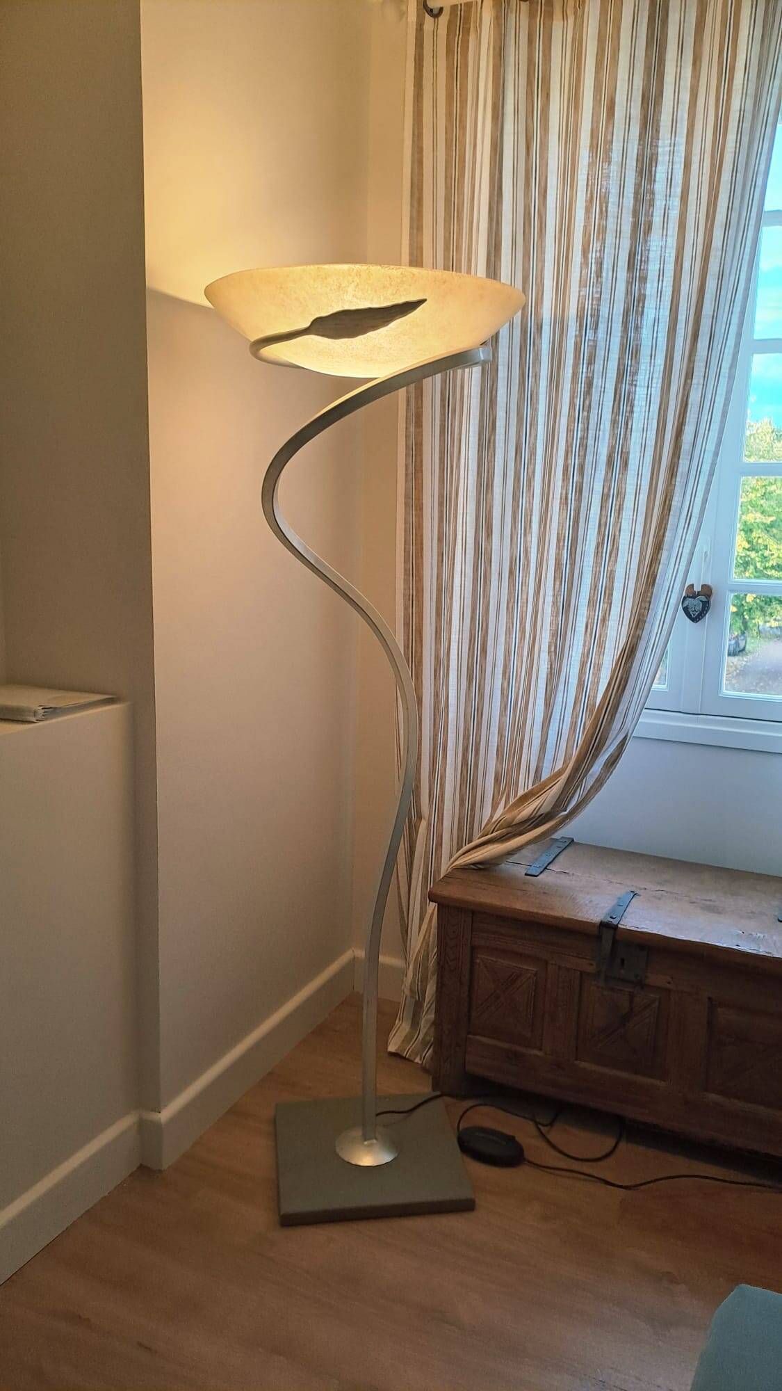 Alfea floor lamp by Enzo Ciampanili with Murano glass