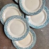 6 Salins dessert plates, iron earth, "Directoire" service