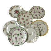 7 small plates in fine Limoges porcelain