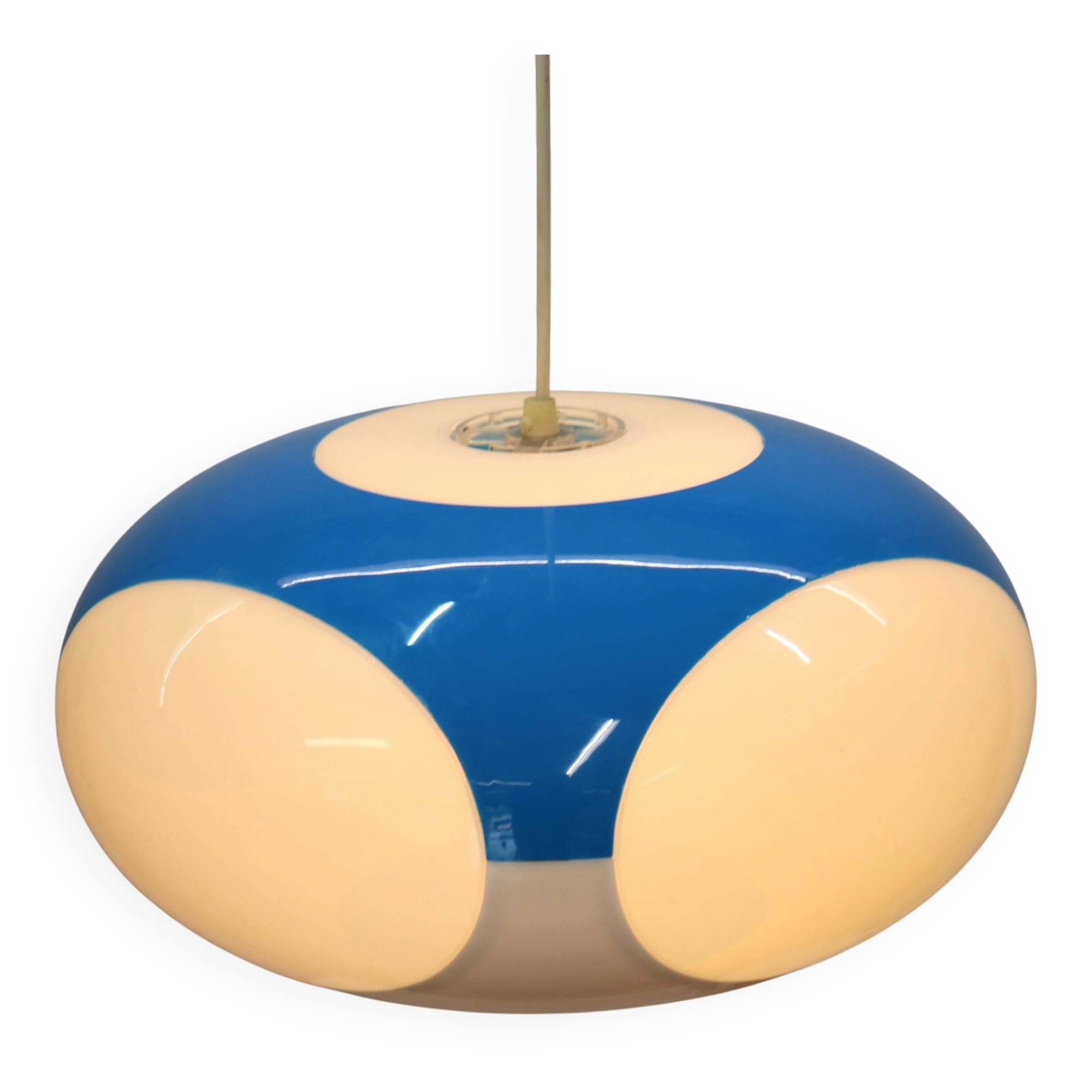 Unique Space age bug eye ufo lamp *** Massive Belgium *** blue and white