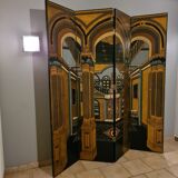 Wooden screen lasked and engraved circa 1980