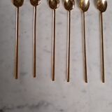 6 golden cocktail spoons