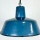 Industrial blue enamel factory pendant lamp 1960s