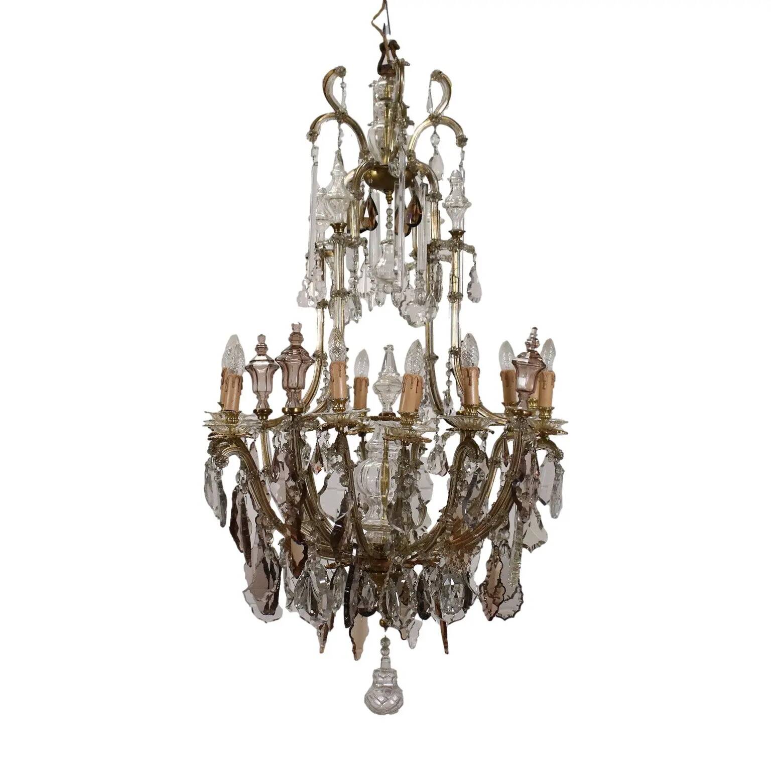 Glass chandelier Italy 20th Century