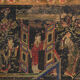Antique chest painted in pine wood – China, around 1900