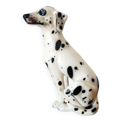 Chien dalmatien en céramique vintage, Italie 1970