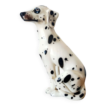 Chien dalmatien en céramique vintage, Italie 1970