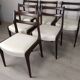 6 white leather Scandinavian chairs