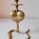 Zoomorphic snake cobra brass candle holder