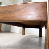 Table basse en chêne et ardoise 1950