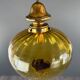 Pair of vintage amber blown glass lantern pendant lights, 20th century