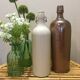 Brown glazed stoneware bottle